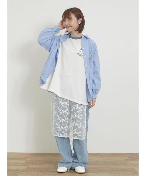 Samansa Mos2（サマンサ モスモス）の「ワッペン風刺繍入りシャツ（シャツ/ブラウス・レディース・ブルー/オフホワイト/イエロー/ピンク・F）」の17枚目の写真