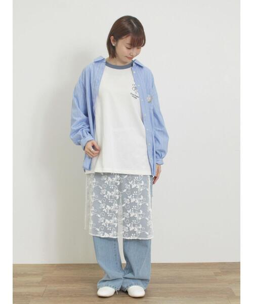 Samansa Mos2（サマンサ モスモス）の「ワッペン風刺繍入りシャツ（シャツ/ブラウス・レディース・ブルー/オフホワイト/イエロー/ピンク・F）」の18枚目の写真