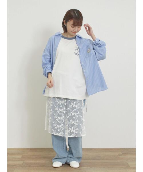 Samansa Mos2（サマンサ モスモス）の「ワッペン風刺繍入りシャツ（シャツ/ブラウス・レディース・ブルー/オフホワイト/イエロー/ピンク・F）」の19枚目の写真