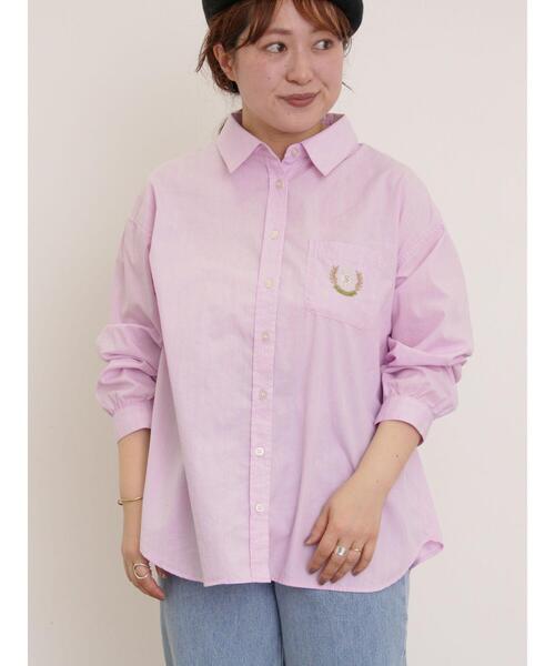 Samansa Mos2（サマンサ モスモス）の「ワッペン風刺繍入りシャツ（シャツ/ブラウス・レディース・ブルー/オフホワイト/イエロー/ピンク・F）」の20枚目の写真