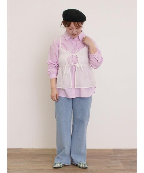 Samansa Mos2（サマンサ モスモス）の「ワッペン風刺繍入りシャツ（シャツ/ブラウス・レディース・ブルー/オフホワイト/イエロー/ピンク・F）」の22枚目の写真