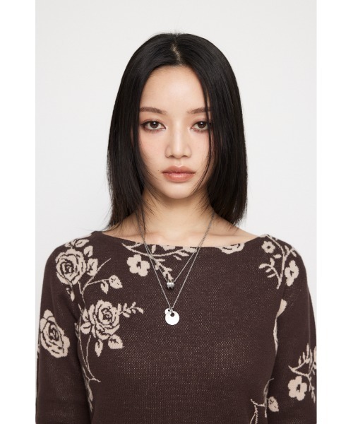 LAGUA GEM（ラグアジェム）の「FLOWER JAQUARD ニット（ニット/セーター・レディース・ネイビー/グレー/ブラウン・FREE）」の15枚目の写真