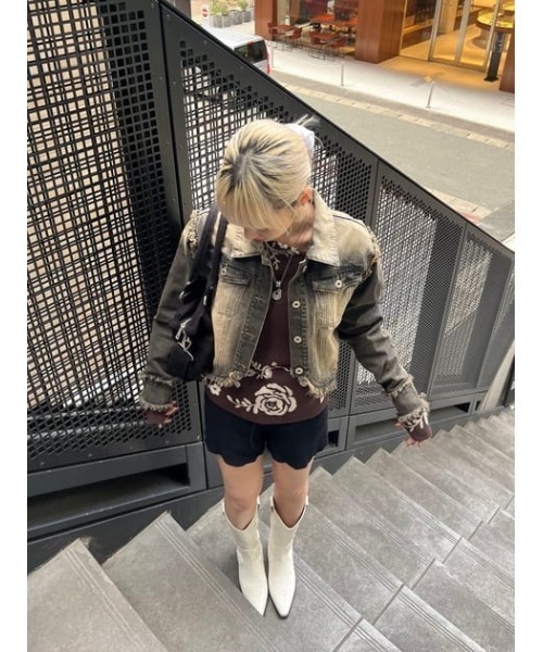 LAGUA GEM（ラグアジェム）の「FLOWER JAQUARD ニット（ニット/セーター・レディース・ネイビー/グレー/ブラウン・FREE）」の20枚目の写真