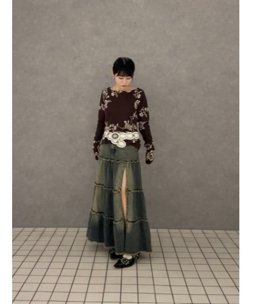 LAGUA GEM（ラグアジェム）の「FLOWER JAQUARD ニット（ニット/セーター・レディース・ネイビー/グレー/ブラウン・FREE）」の22枚目の写真