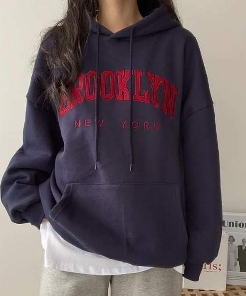 LETee(レティー)の「BROOKLYNロゴパーカー/薄地(スウェット・レディース・グレー/ネイビー/ホワイト・FREE)」の10枚目の写真
