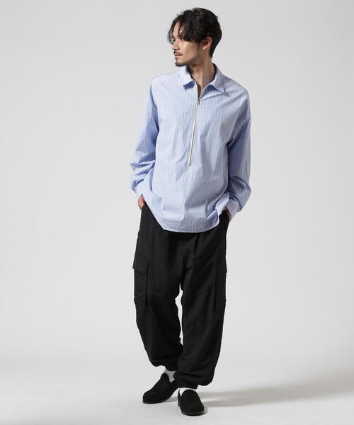 Toironier(トワロニエ)の「Toironier/トワロニエ/Stripe Half-Zip Shirt(Tシャツ/カットソー・メンズ・ブルー系その他3/その他18・F)」の12枚目の写真