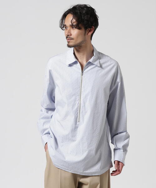 Toironier(トワロニエ)の「Toironier/トワロニエ/Stripe Half-Zip Shirt(Tシャツ/カットソー・メンズ・ブルー系その他3/その他18・F)」の15枚目の写真