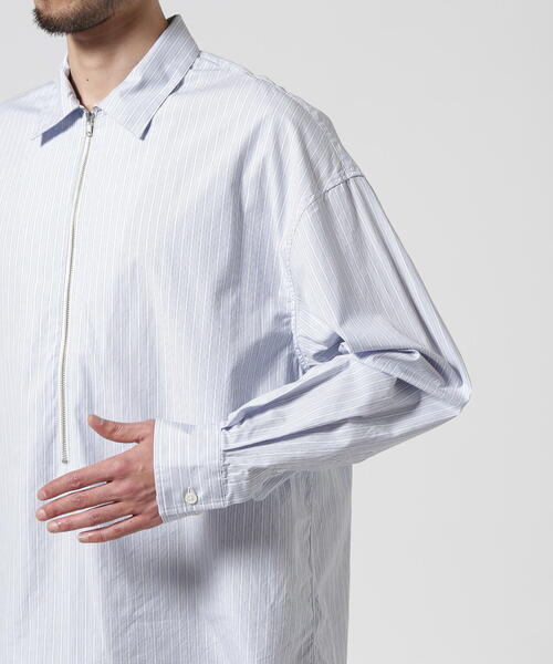 Toironier(トワロニエ)の「Toironier/トワロニエ/Stripe Half-Zip Shirt(Tシャツ/カットソー・メンズ・ブルー系その他3/その他18・F)」の20枚目の写真