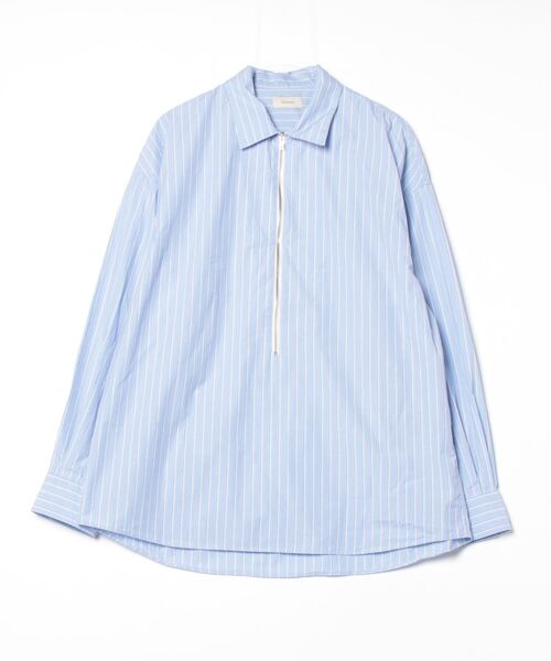 Toironier(トワロニエ)の「Toironier/トワロニエ/Stripe Half-Zip Shirt(Tシャツ/カットソー・メンズ・ブルー系その他3/その他18・F)」の9枚目の写真