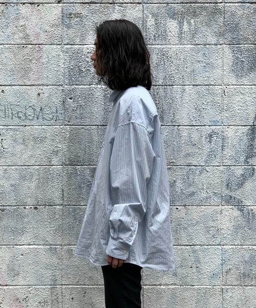 Toironier(トワロニエ)の「Toironier/トワロニエ/Stripe Half-Zip Shirt(Tシャツ/カットソー・メンズ・ブルー系その他3/その他18・F)」の6枚目の写真