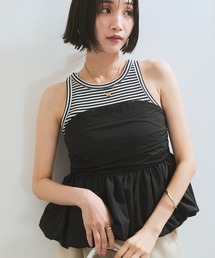 VIS | コサージュ付きバルーンナイロンビスチェ(その他トップス)