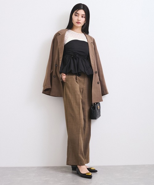 VIS(ビス)の「コサージュ付きバルーンナイロンビスチェ(その他トップス・レディース・キナリ/ブラック・FREE)」の6枚目の写真