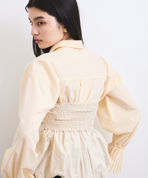 VIS(ビス)の「コサージュ付きバルーンナイロンビスチェ(その他トップス・レディース・キナリ/ブラック・FREE)」の10枚目の写真