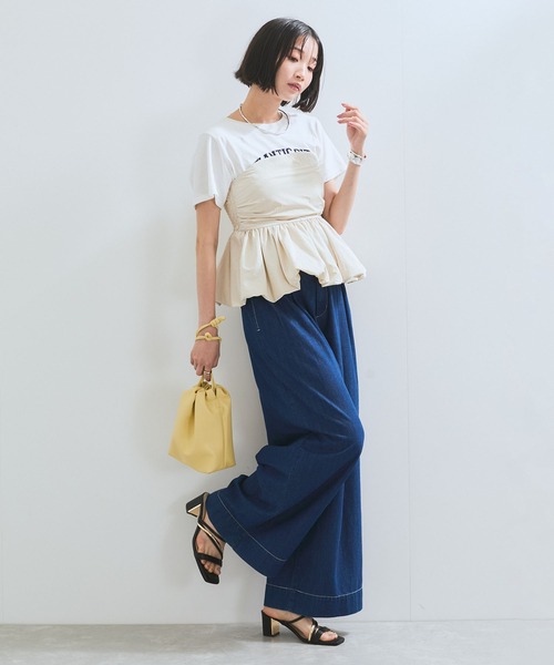 VIS(ビス)の「コサージュ付きバルーンナイロンビスチェ(その他トップス・レディース・キナリ/ブラック・FREE)」の21枚目の写真