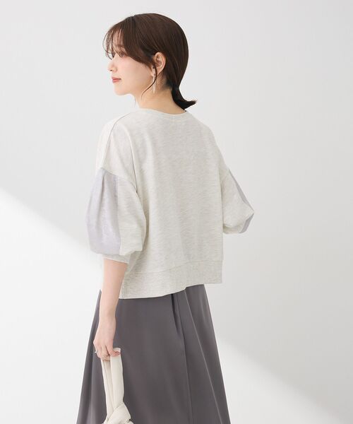 Green　Parks（グリーンパークス）の「箔プリントドッキング裏毛プルオーバー（スウェット・レディース・チャコールグレー/ホワイト系その他2/ホワイト系その他・FREE）」の15枚目の写真