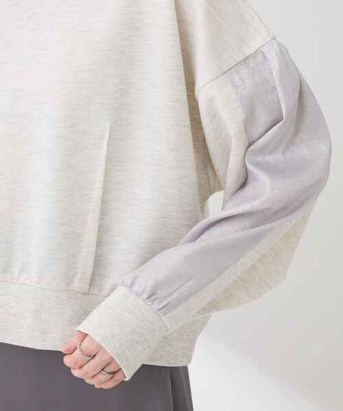 Green　Parks（グリーンパークス）の「箔プリントドッキング裏毛プルオーバー（スウェット・レディース・チャコールグレー/ホワイト系その他2/ホワイト系その他・FREE）」の17枚目の写真