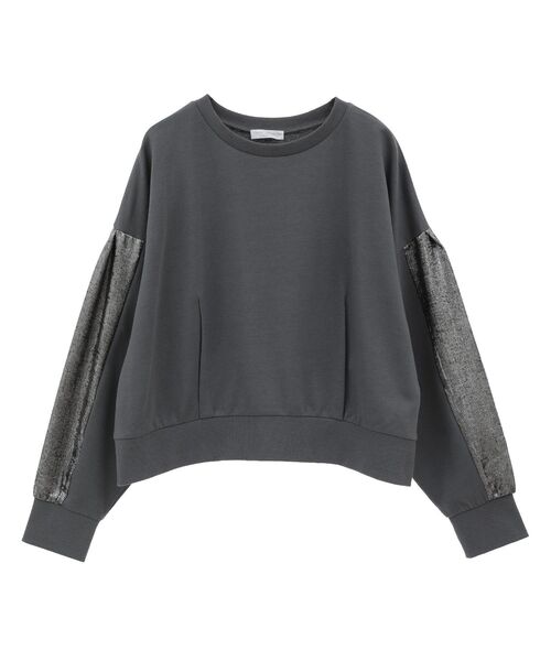 Green　Parks（グリーンパークス）の「箔プリントドッキング裏毛プルオーバー（スウェット・レディース・チャコールグレー/ホワイト系その他2/ホワイト系その他・FREE）」の13枚目の写真