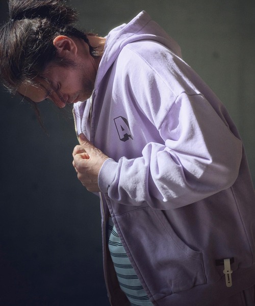 パーカー 「ADAMPATEK/アダムパテック」pigment dyeing zip hoodie/ピグメント染めジップパーカー レディース メンズ ADAMPATEK/アダムパテック】pigment dyeing zip hoodie