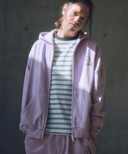 ADAMPATEK/pigment dyeing zip hoodie/ピグメント染めジップ