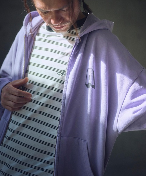 パーカー 「ADAMPATEK/アダムパテック」pigment dyeing zip hoodie/ピグメント染めジップパーカー レディース メンズ ADAMPATEK/アダムパテック】logo zip up hoodie / ロゴ刺繍