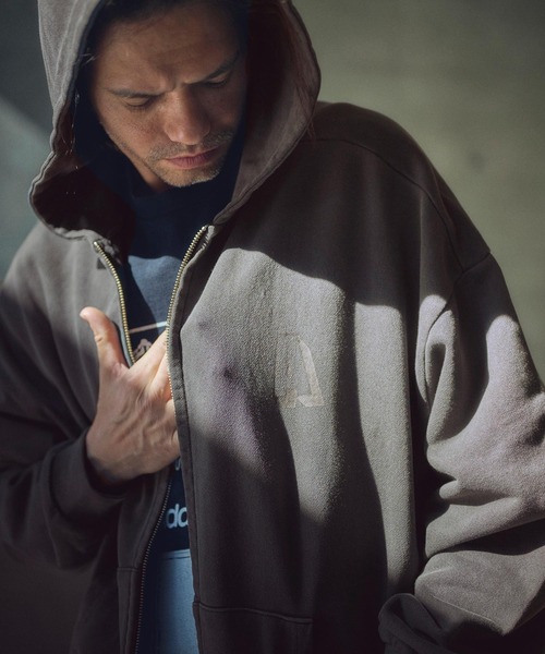 パーカー 「ADAMPATEK/アダムパテック」pigment dyeing zip hoodie/ピグメント染めジップパーカー レディース メンズ ADAMPATEK/アダムパテック】logo zip up hoodie / ロゴ刺繍