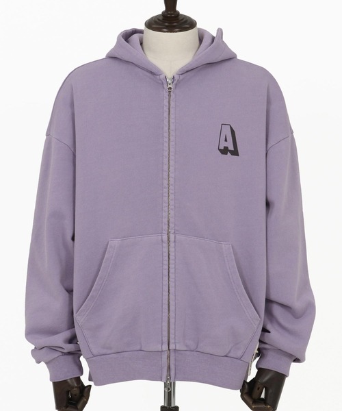 ADAMPATEK/pigment dyeing zip hoodie/ピグメント染めジップ