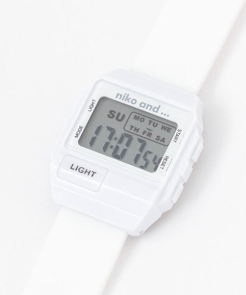 niko and...(ニコアンド)の「角デジタルウォッチ(デジタル腕時計・レディース・オレンジ/ホワイト/ピンク/ブラック・0)」の2枚目の写真