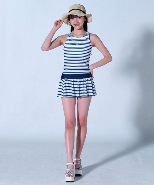 新品 メゾピアノ 水着 女の子 セパレート ボーダー 息苦し