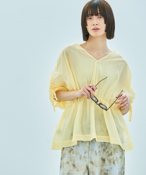 LAKOLE（ラコレ）の「2WAYドロストスリーブブラウス / 327750（シャツ/ブラウス・レディース・オフホワイト/イエロー/チャコールグレー・FREE）」の3枚目の写真