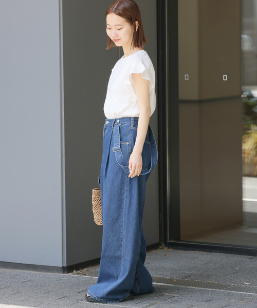 JOURNAL STANDARD relume（ジャーナルスタンダード　レリューム）の「《WEB限定追加》フリルスリーブTシャツ（Tシャツ/カットソー・レディース・ブラック/ホワイト/ブラウン・FREE）」の12枚目の写真