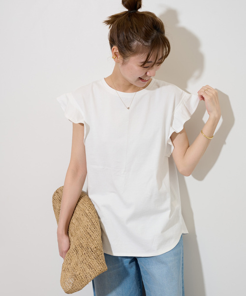 WEB限定追加》フリルスリーブTシャツ（Tシャツ/カットソー