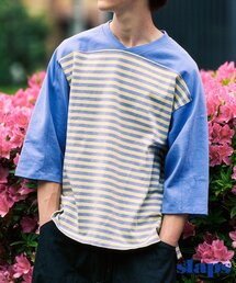 ☆EDIFICE/エディフィス ボーダー柄 7分袖Tシャツ/メンズ/46(M) EDIFICE｜エディフィス（メンズ）のTシャツ/カットソー