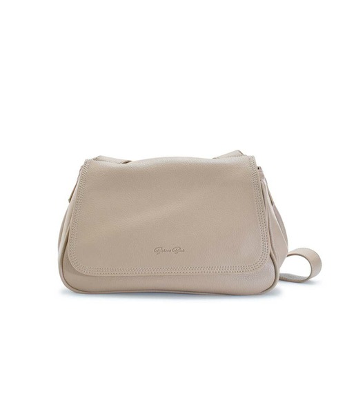 BarcosBlue（バルコスブルー）の「【BarcosBlue/バルコスブルー】シュリンクレザー調台形バッグ（ショルダーバッグ・レディース・ベージュ/ブラック・ONE SIZE）」の2枚目の写真