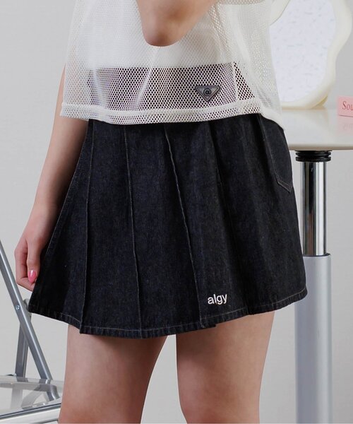 algy（アルジー）の「ラップ風プリーツスカート（スカート・キッズ・ブラック/サックスブルー/カーキ・XX-SMALL/MEDIUM/X-SMALL/SMALL）」の2枚目の写真