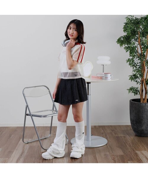 algy（アルジー）の「ラップ風プリーツスカート（スカート・キッズ・ブラック/サックスブルー/カーキ・XX-SMALL/MEDIUM/X-SMALL/SMALL）」の4枚目の写真