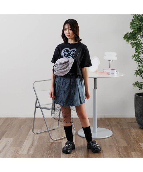 algy（アルジー）の「ラップ風プリーツスカート（スカート・キッズ・ブラック/サックスブルー/カーキ・XX-SMALL/MEDIUM/X-SMALL/SMALL）」の10枚目の写真