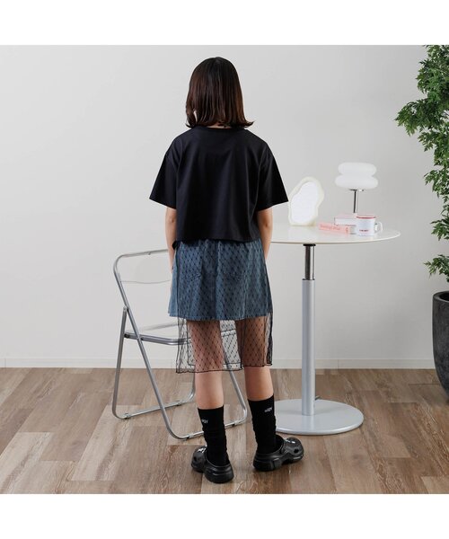 algy（アルジー）の「ラップ風プリーツスカート（スカート・キッズ・ブラック/サックスブルー/カーキ・XX-SMALL/MEDIUM/X-SMALL/SMALL）」の11枚目の写真