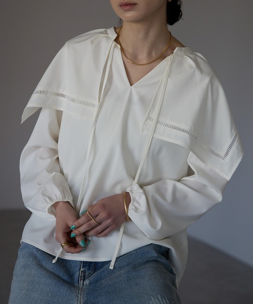 hai ブラウス ハイネック・シアーブラウス/40代50代からのレディース