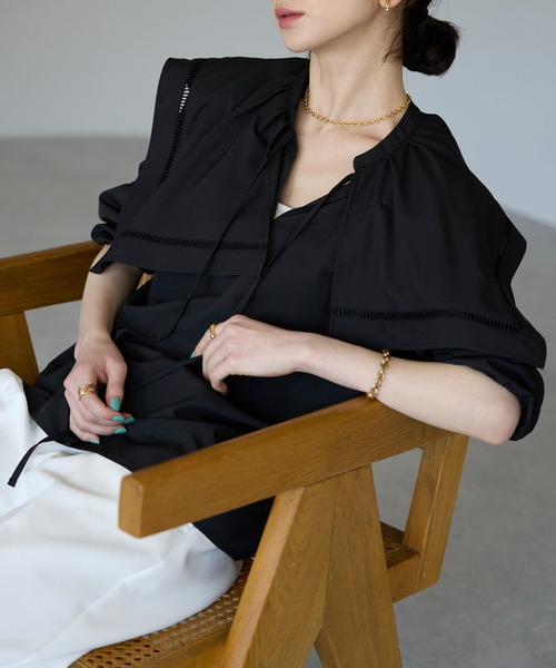 each（イーチ）の「セーラーカラースキッパーブラウス（シャツ/ブラウス・レディース・ホワイト/ブラック・FREE）」の17枚目の写真