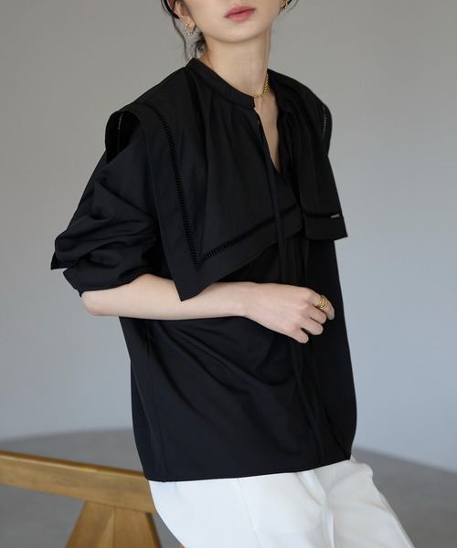 each（イーチ）の「セーラーカラースキッパーブラウス（シャツ/ブラウス・レディース・ホワイト/ブラック・FREE）」の20枚目の写真