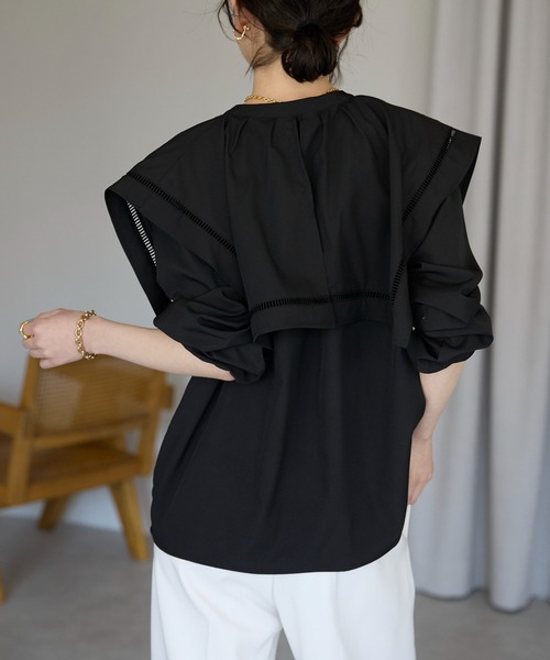 each（イーチ）の「セーラーカラースキッパーブラウス（シャツ/ブラウス・レディース・ホワイト/ブラック・FREE）」の19枚目の写真