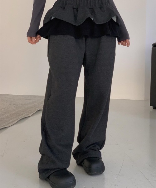 VIBGYOR（ヴィブジョー）の「【LAMPOON】フリルスエットパンツ（スウェットパンツ・レディース・ライトグレー/ダークグレー/ブラック・FREE）」の21枚目の写真