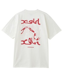 エックスガール　Tシャツ　プリントTシャツ　綿　大きいサイズ　ホワイト　XL X-girl｜エックスガールのTシャツ/カットソー（ホワイト/白色系