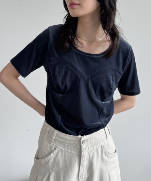 bita.（ビタ）の「ビスチェライクトップス（Tシャツ/カットソー・レディース・ブラウン/ネイビー・FREE）」の2枚目の写真