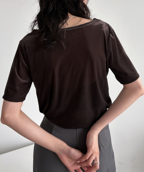 bita.（ビタ）の「ビスチェライクトップス（Tシャツ/カットソー・レディース・ブラウン/ネイビー・FREE）」の9枚目の写真