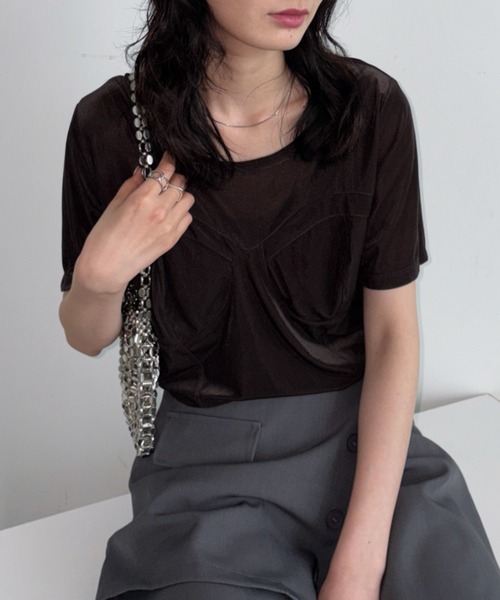 bita.（ビタ）の「ビスチェライクトップス（Tシャツ/カットソー・レディース・ブラウン/ネイビー・FREE）」の14枚目の写真