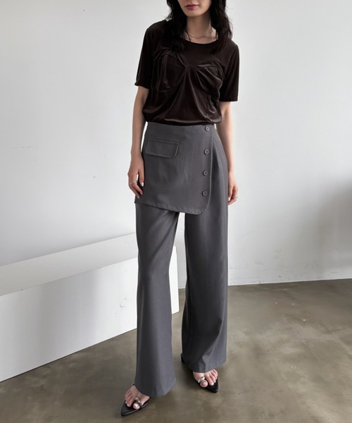 bita.（ビタ）の「ビスチェライクトップス（Tシャツ/カットソー・レディース・ブラウン/ネイビー・FREE）」の6枚目の写真