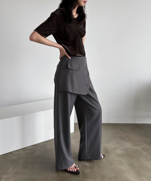 bita.（ビタ）の「ビスチェライクトップス（Tシャツ/カットソー・レディース・ブラウン/ネイビー・FREE）」の5枚目の写真