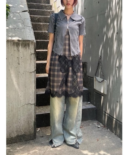 セール】FRONT ZIP LINKING TOPS フロント ジップ リンキング