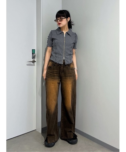 SLY（スライ）の「FRONT ZIP LINKING TOPS フロント ジップ